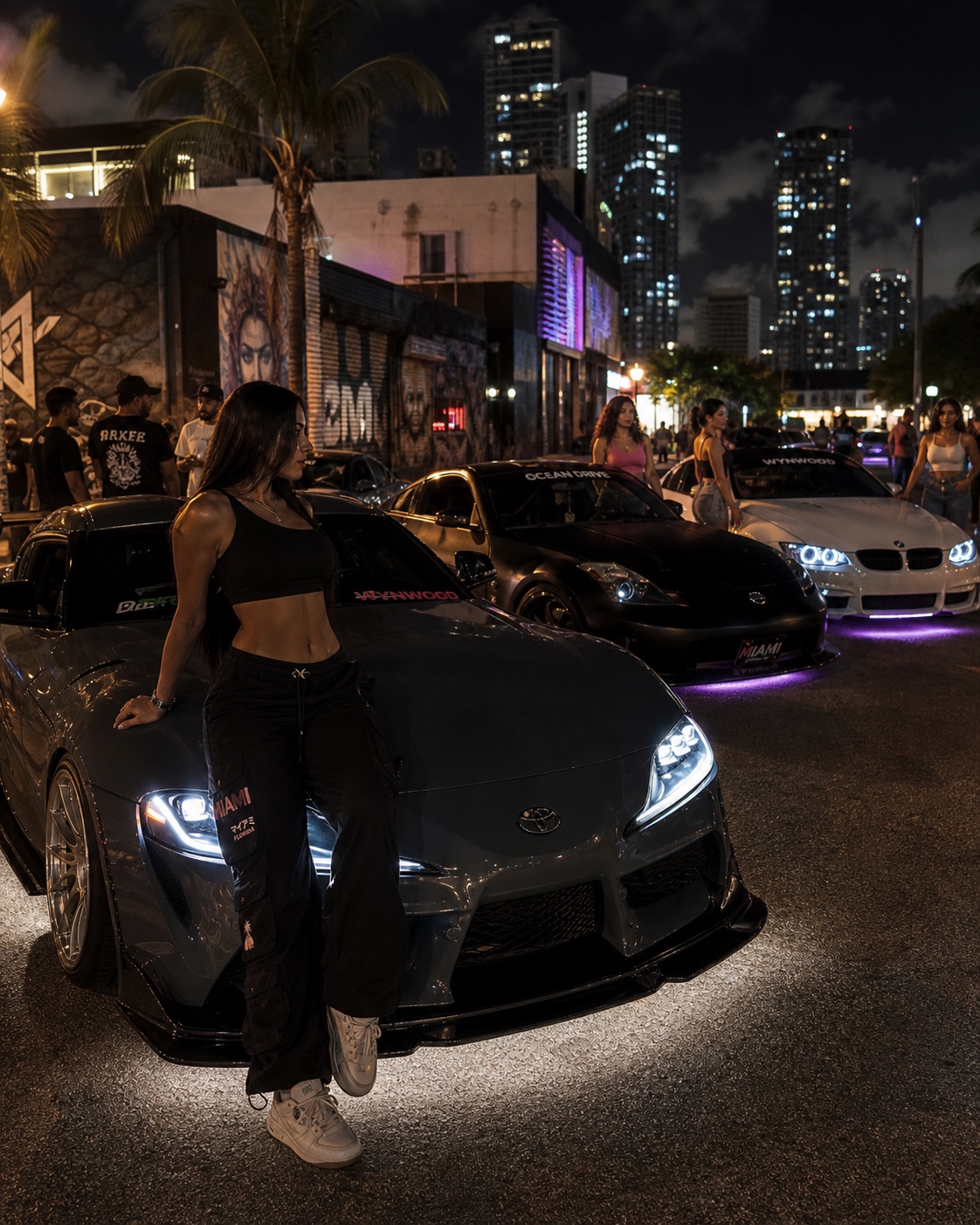VSDNA field image from a night car meet in Miami, United States.